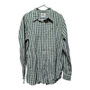 612 - Timberland Green Plaid Button Down Size XL - like new